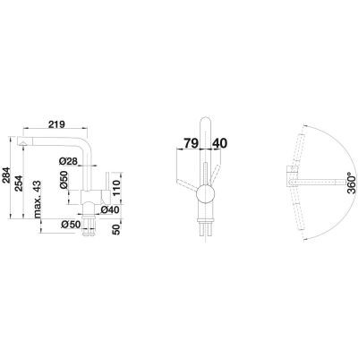 Blanco Linus-F bateria zlewozmywakowa podokienna chrom 514025