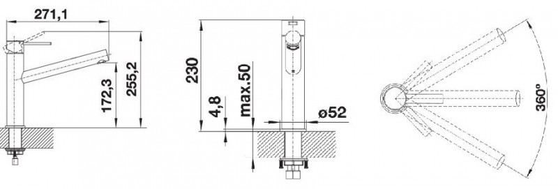 Blanco Ambis bateria zlewozmywakowa stal szczotkowana 523118