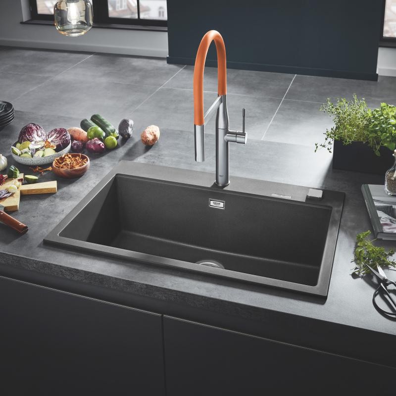 Grohe K700 zlewozmywak wpuszczany w blat 1 komora 78x51 cm szary granit 31652AT0
