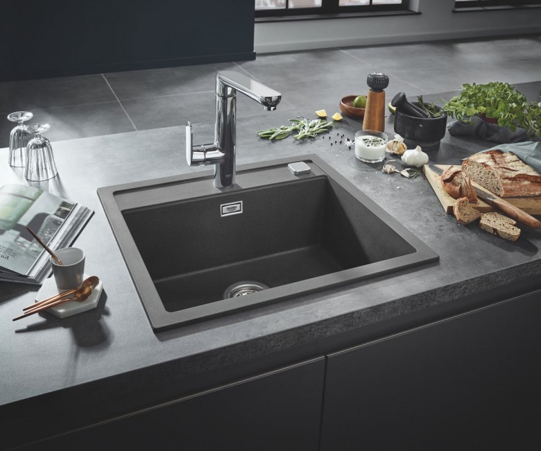 Grohe K700 zlewozmywak wpuszczany w blat 1 komora 56x51 cm szary granit 31651AT0