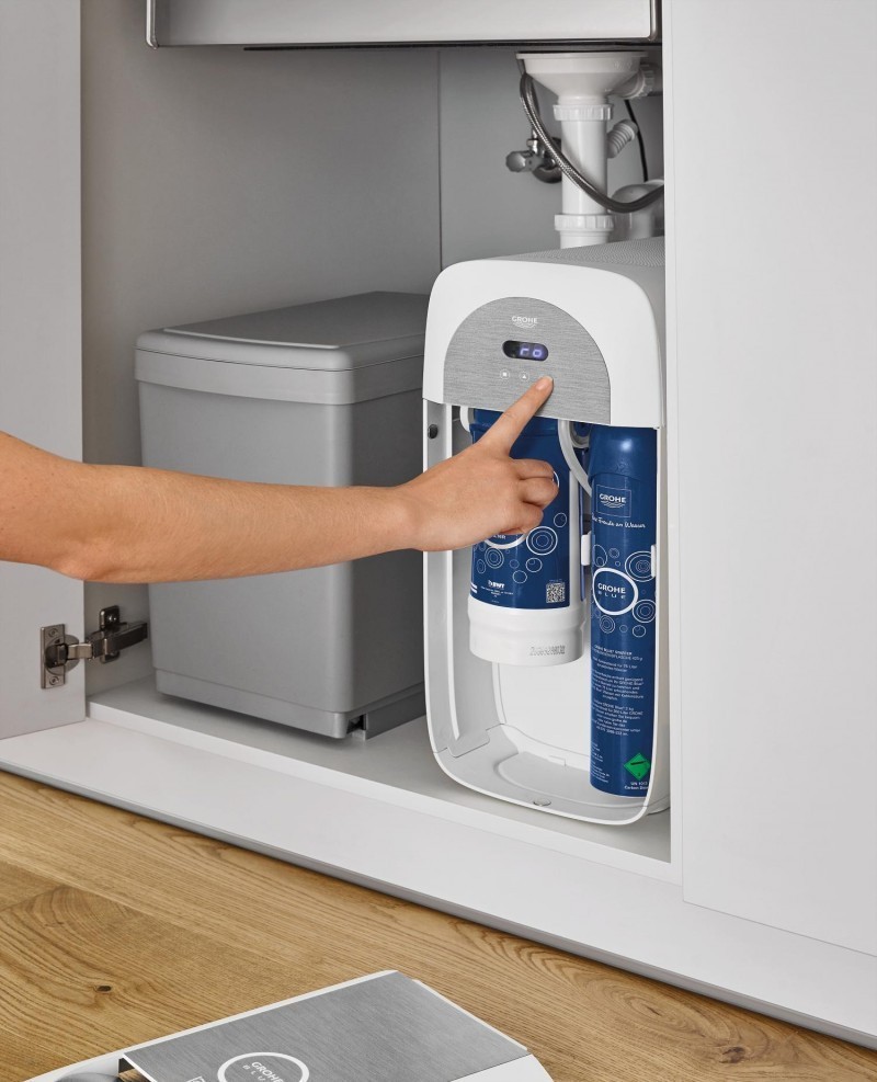 Grohe Blue Home zestaw startowy z wyciąganą wylewką w kształcie U stal nierdzewna 31456DC1