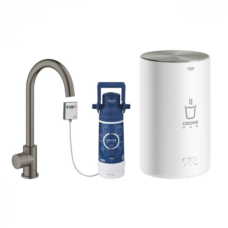 Grohe Red Mono zawór sztorcowy z bojlerem w rozmiarze M grafit szczotkowany brushed hard graphite 30085AL1