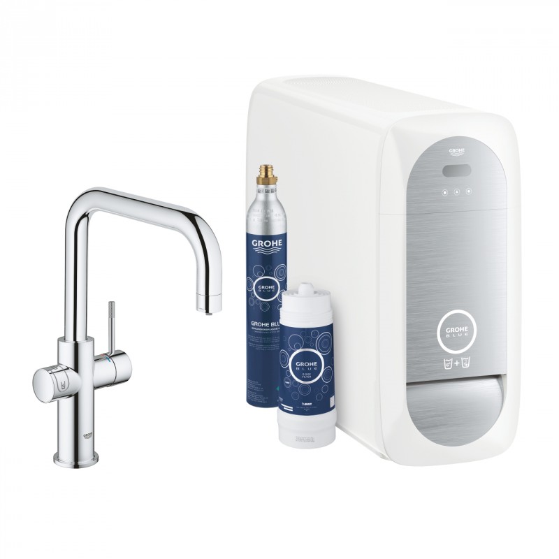 Grohe Blue Home zestaw startowy z wyciąganą wylewką w kształcie U chrom 31456001