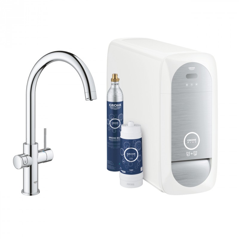 Grohe Blue Home zestaw startowy z wylewką w kształcie C chrom 31455001