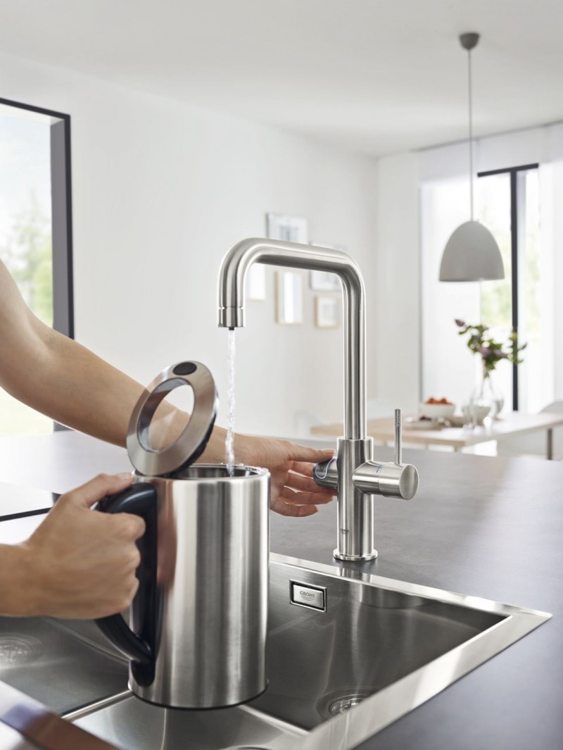 Grohe Blue Home zestaw startowy z wyciąganą wylewką w kształcie U stal nierdzewna 31456DC1