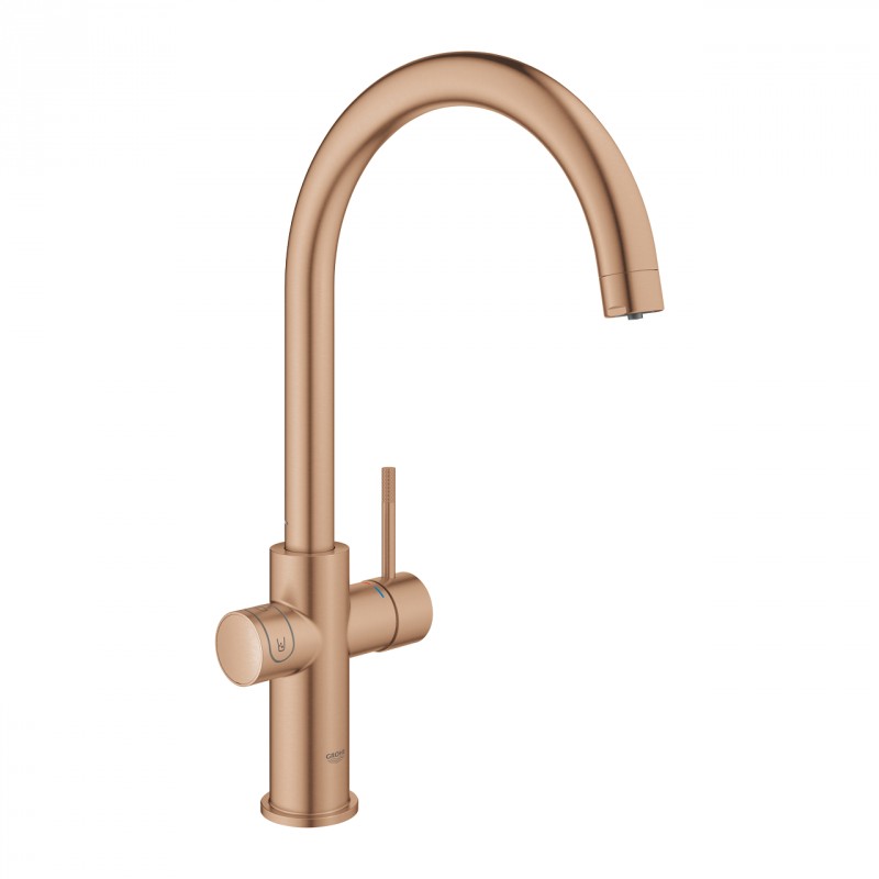 Grohe Blue Home zestaw startowy z wylewką w kształcie C różowe złoto szczotkowane brushed warm sunset 31455DL1