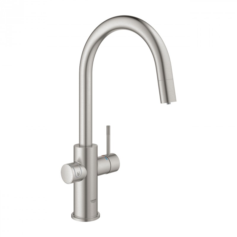Grohe Blue Home zestaw z wyciąganą wylewką w kształcie C stal nierdzewna 31541DC0