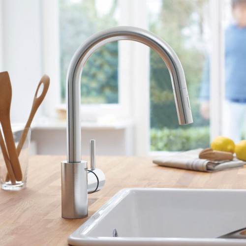 Grohe Concetto bateria kuchenna zlewozmywakowa z wyciąganą wylewką stal nierdzewna 31483DC2