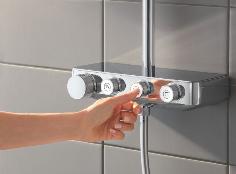 Grohe Euphoria System SmartControl 310 Duo zestaw prysznicowy termostatyczny z deszczownicą 31cm moon white 26507LS0