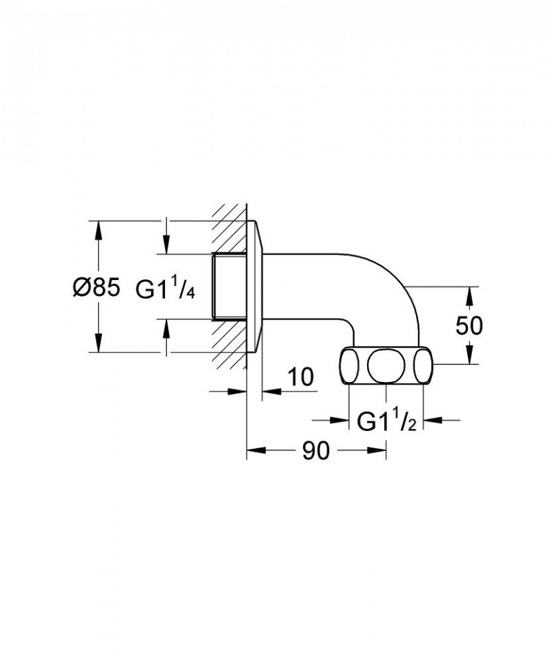 Grohe Grohtherm XL kolanko wyjścia chrom 12436000