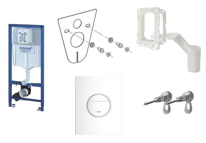 Grohe Rapid SL Fresh Nova Cosmopolitan biały stelaż podtynkowy do WC 5w1 kompletny 39451000