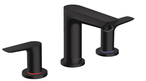 Hansgrohe FinishPlus Talis E 3-otworowa bateria umywalkowa z korkiem czarny matowy 71733670