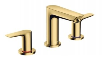 Hansgrohe FinishPlus Talis E 3-otworowa bateria umywalkowa z korkiem złoty polerowany 71733990