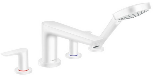 Hansgrohe FinishPlus Talis E 4-otworowa bateria wannowa biały matowy 71748700