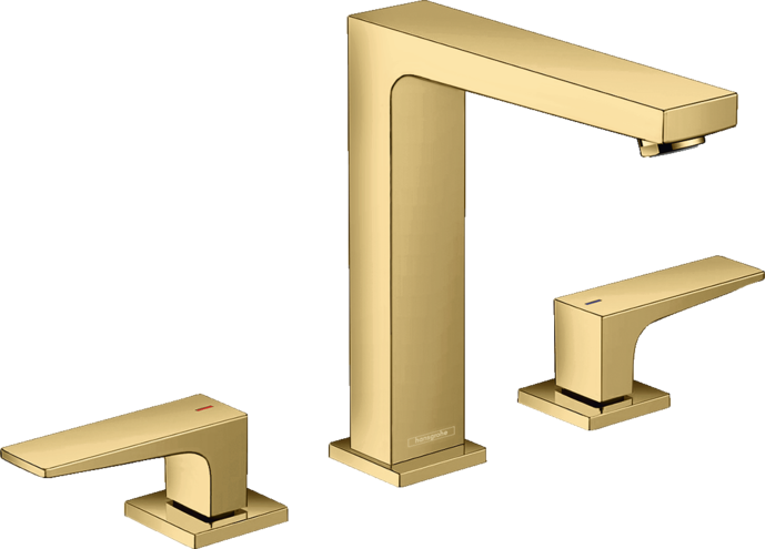 Hansgrohe FinishPlus Metropol 160 3-otworowa bateria umywalkowa wysoka z klik-klakiem złoty polerowany 32515990