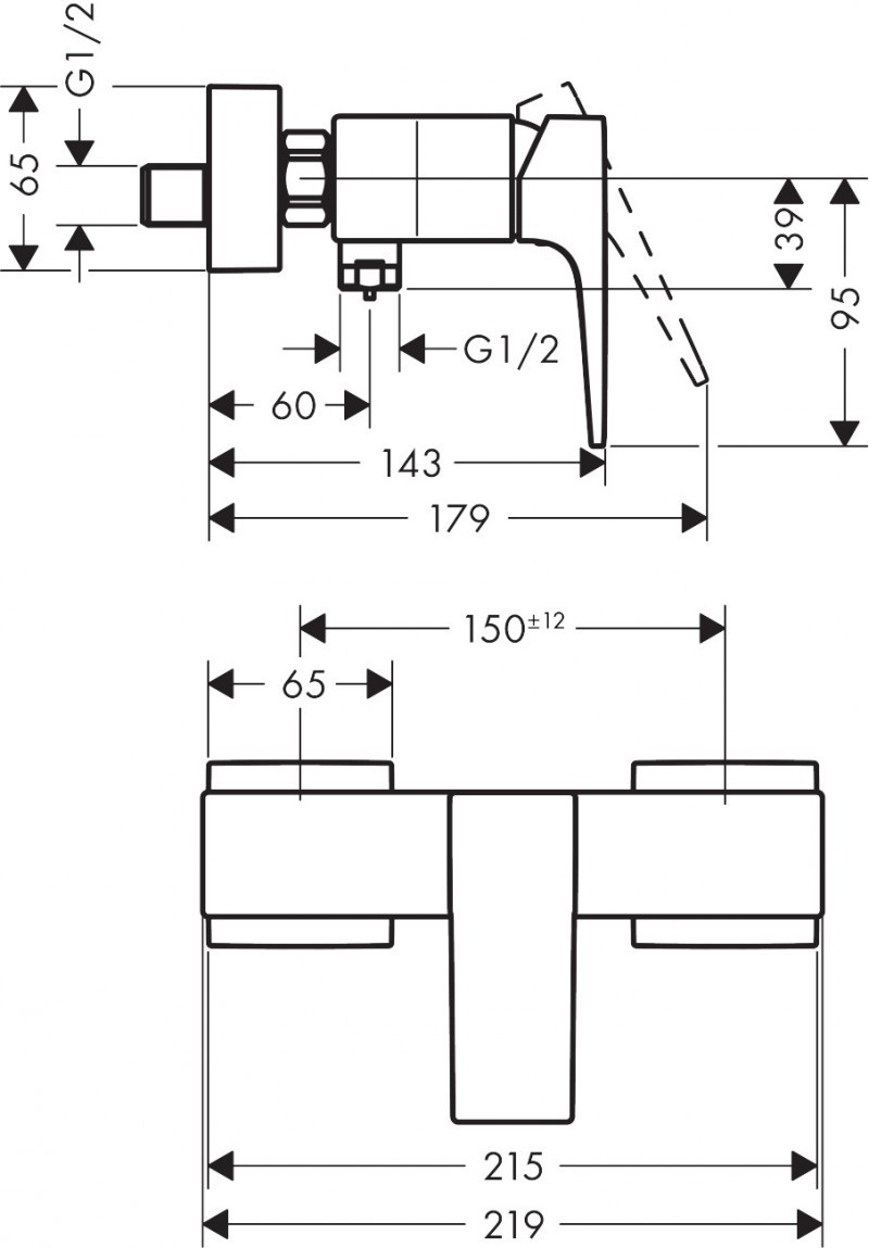 Hansgrohe FinishPlus Metropol bateria prysznicowa natynkowa czarny chrom szczotkowany 32560340
