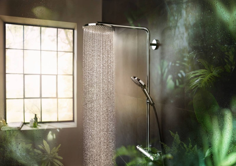 Hansgrohe Showerpipe Raindance Select S 240 1jet P komplet prysznicowy z baterią termostatyczną PowderRain chrom 27633000