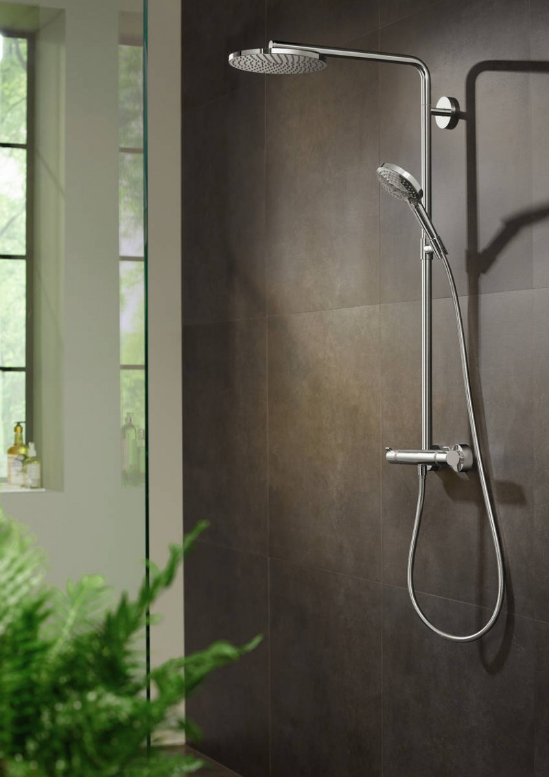 Hansgrohe Showerpipe Raindance Select S 240 1jet P komplet prysznicowy z baterią termostatyczną PowderRain chrom 27633000