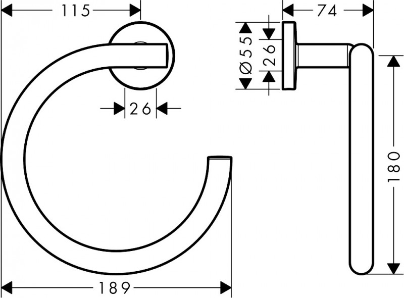 Hansgrohe Logis reling wieszak na ręcznik chrom 41724000