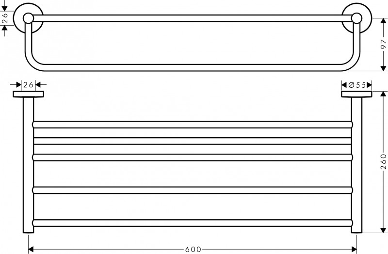 Hansgrohe Logis półka z wieszakiem na ręcznik chrom 41720000