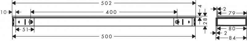 Hansgrohe Rainfinity półka 50 cm szkło chrom 26844000