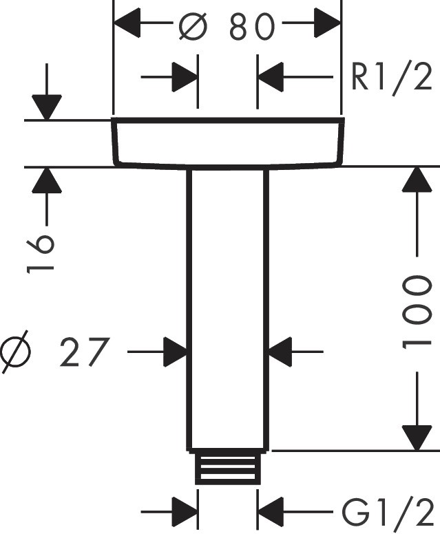 Hansgrohe FinishPlus Raindance przyłącze sufitowe 10 cm biały mat 27393700