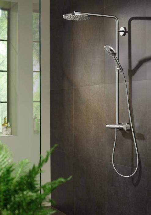 Hansgrohe Showerpipe Raindance Select S 240 1jet P komplet prysznicowy z baterią termostatyczną biały matowy 27633700