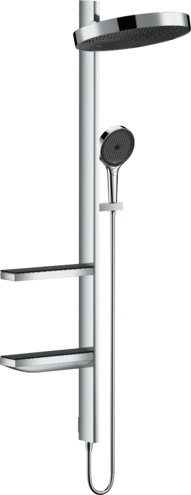 Hansgrohe Rainfinity 360 1jet Showerpipe zestaw prysznicowy do montażu podtynkowego z deszczownicą i półkami chrom 26842000
