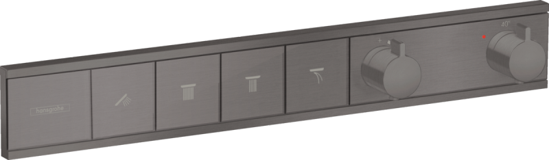 Hansgrohe FinishPlus RainSelect bateria termostatyczna do montażu podtynkowego do 4 odbiorników czarny chrom szczotkowany 15382340