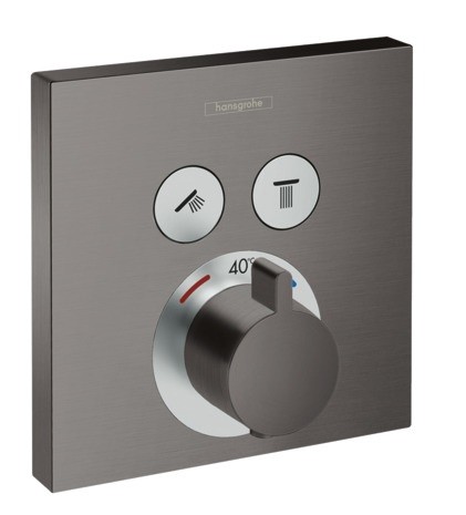 Hansgrohe FinishPlus ShowerSelect Bateria termostatyczna do montażu podtynkowego do 2 odbiorników czarny chrom szczotkowany 15763340