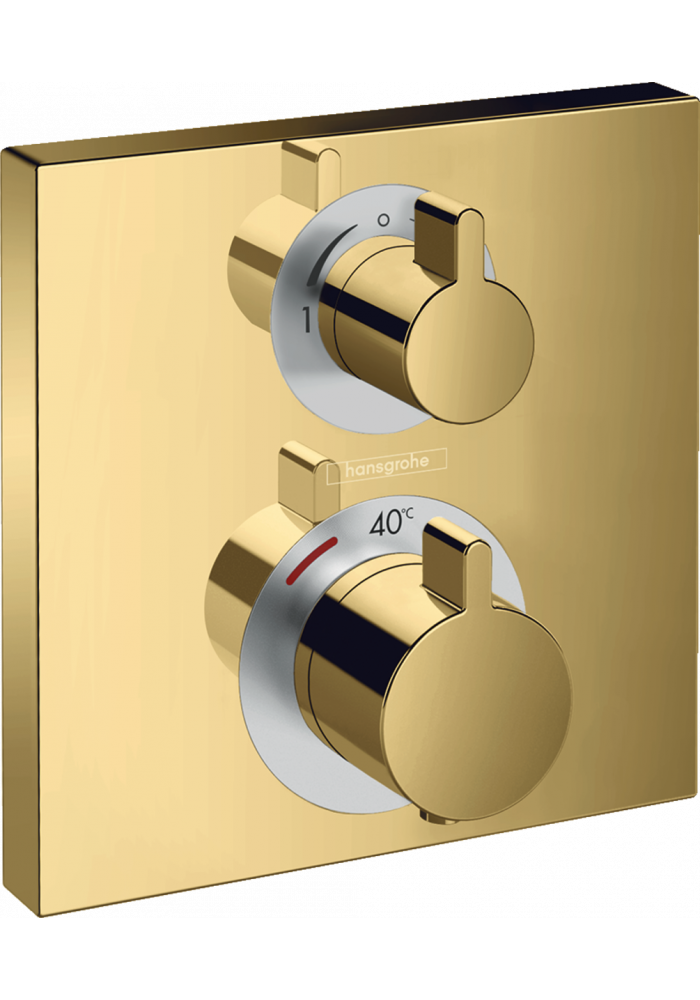 Hansgrohe Ecostat Square Bateria termostatyczna do montażu podtynkowego do 2 odbiorników złoty polerowany 15714990