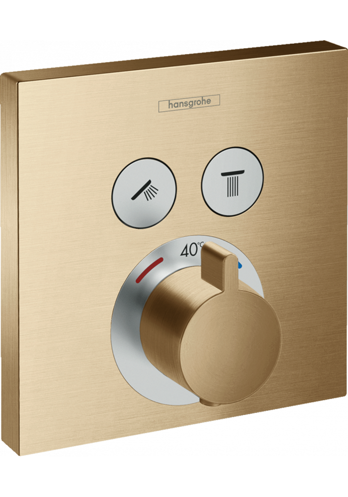 Hansgrohe FinishPlus ShowerSelect Bateria termostatyczna do montażu podtynkowego do 2 odbiorników brąz szczotkowany 15763140