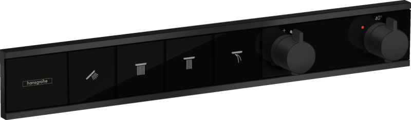 Hansgrohe FinishPlus RainSelect bateria termostatyczna do montażu podtynkowego do 4 odbiorników czarny matowy 15382670