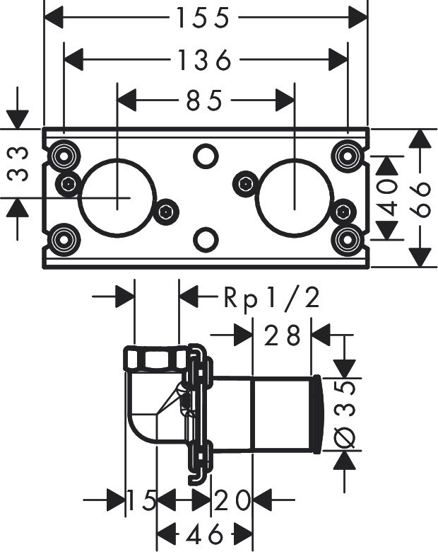 Hansgrohe Rainfinity Showerpipe 360 1jet zestaw do montażu podtynkowego 26840180