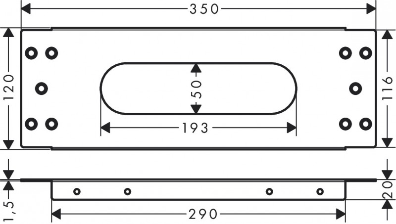 HansgrohesBox Płyta montażowa do instalacji na płytkach 28016000