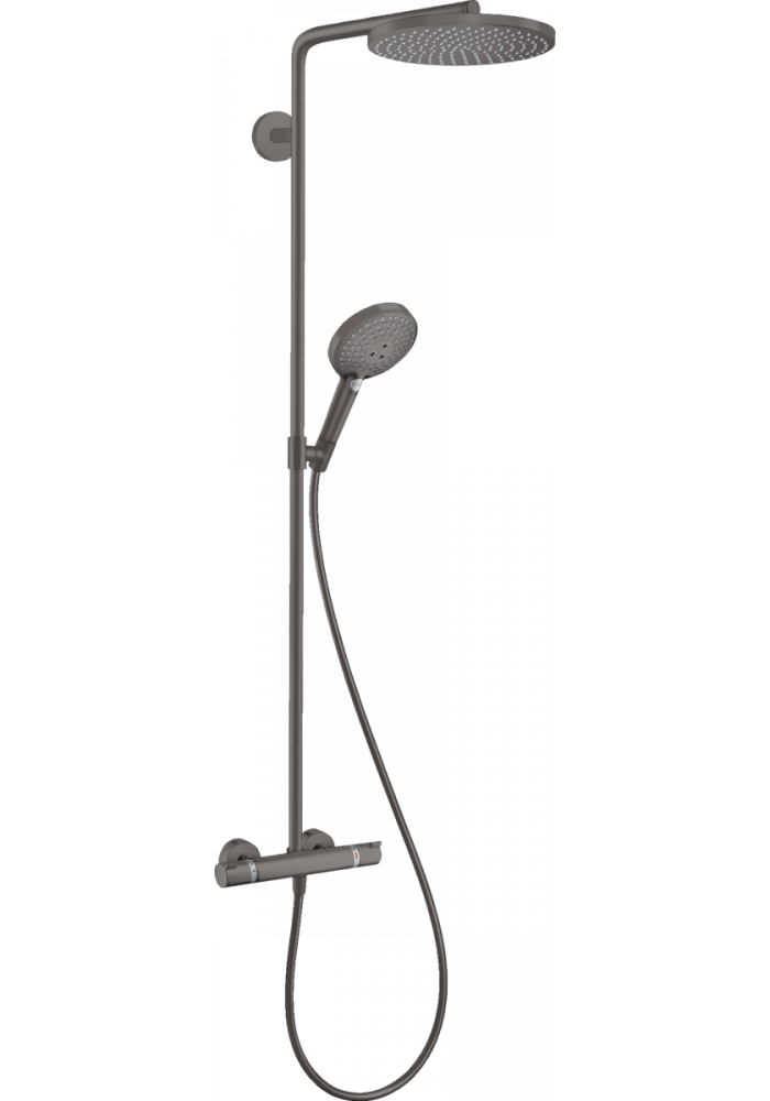 Hansgrohe Showerpipe Raindance Select S 240 1jet P komplet prysznicowy z baterią termostatyczną czarny chrom szczotkowany 27633340