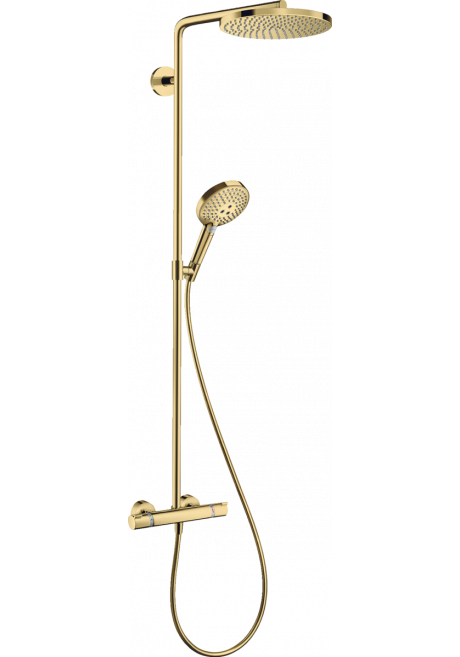 Hansgrohe Showerpipe Raindance Select S 240 1jet P komplet prysznicowy z baterią termostatyczną złoty polerowany 27633990