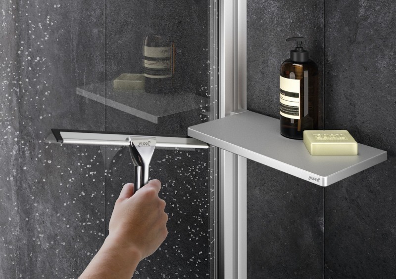 Huppe Select+ ścianka WALK-IN z listwą przyścienną Hüppe Select+ i Tablet 110 cm srebrny matowy przeźroczyste 8 mm Anti-Plaque SL0308087322