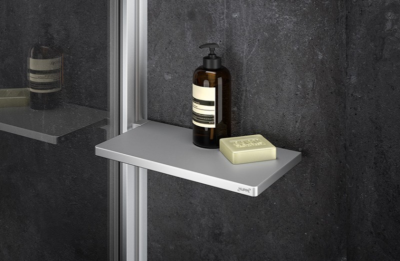Huppe Select+ ścianka WALK-IN bez wspornika z listwą przyścienną Hüppe Select+ Tablet i Shelf 80 cm srebrny matowy przeźroczyste 10 mm Anti-Plaque SL0102087322