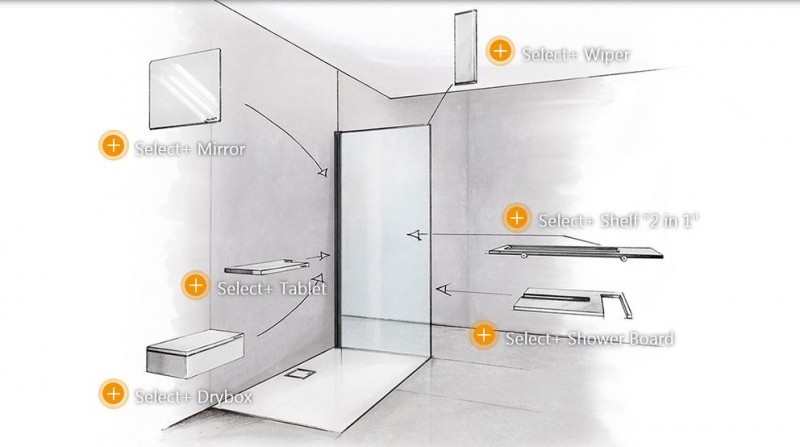 Huppe Select+ Kit zestaw do szkła hartowanego o grubości 8 mm 200 cm srebrny połysk SL3101069