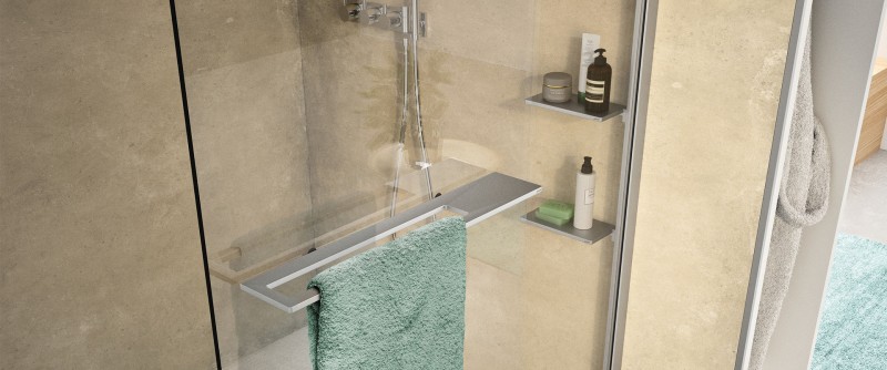 Huppe Select+ Tablet połka na przybory kosmetyczne srebrny matowy SL2101087