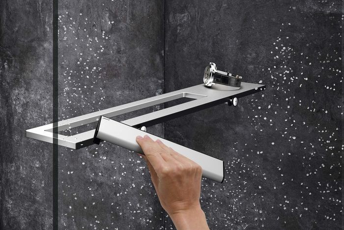 Huppe Select+ ścianka WALK-IN bez wspornika z listwą przyścienną Hüppe Select+ Tablet i Shelf 80 cm srebrny matowy przeźroczyste 10 mm Anti-Plaque SL0102087322