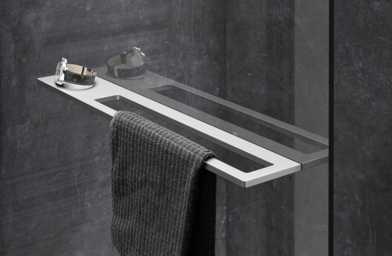 Huppe Select+ ścianka WALK-IN bez wspornika z listwą przyścienną Hüppe Select+ Tablet i Shelf 90 cm srebrny matowy przeźroczyste 10 mm Anti-Plaque SL0103087322