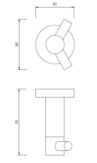 Omnires Modern Project haczyk podwójny czarny MP60120BL