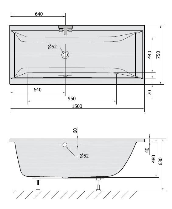 Polysan Cleo wanna prostokątna 150x75 cm akryl biały 27611