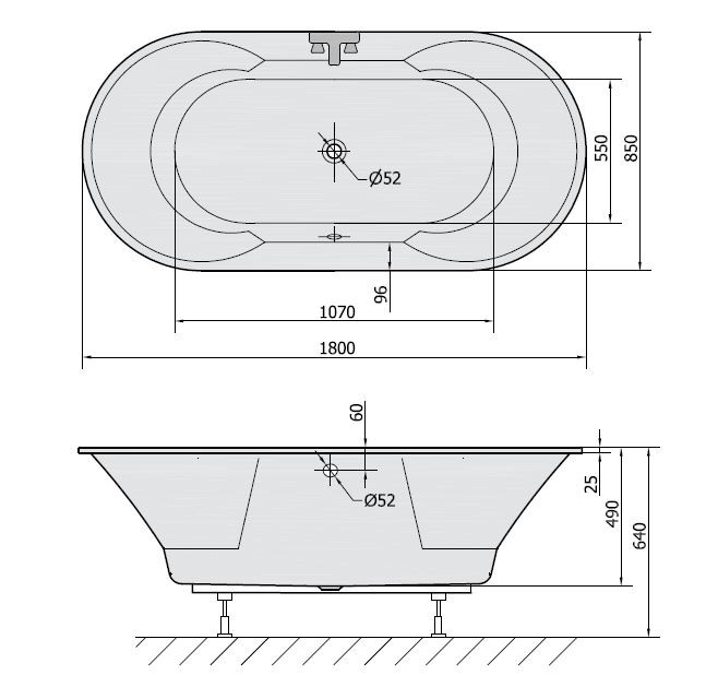 Polysan IO wanna owalna 180x85 cm akryl biały 16611