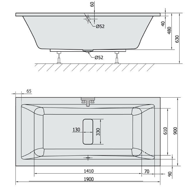 Polysan Marlene wanna prostokątna 190x90 cm akryl biały 71607