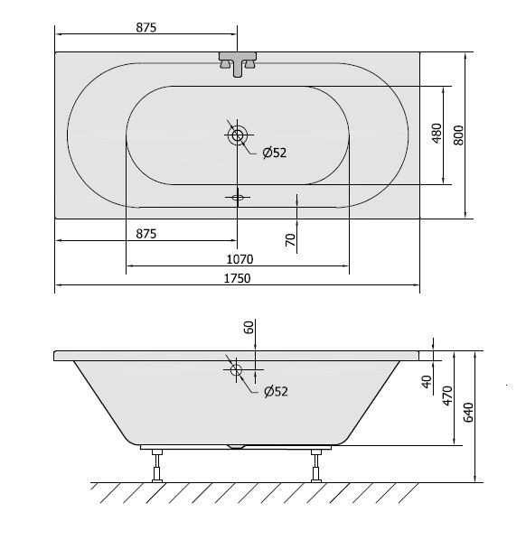 Polysan Viva B wanna prostokątna 175x80 cm akryl biały 88119
