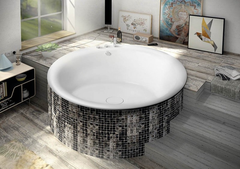 Polysan Oblo wanna okrągła 165x165 cm ze stelażem akryl biały 72840