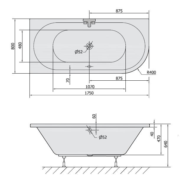 Polysan Viva L wanna asymetryczna lewa 175x80 cm akryl biały 70119